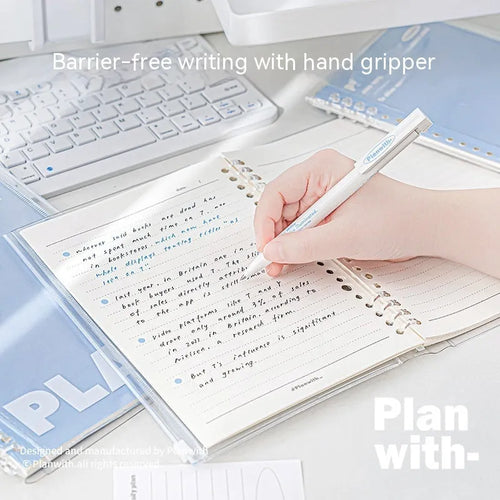 A5 PVC loose spiral notebook can store in blue or white colour with 148x210mm dimensions