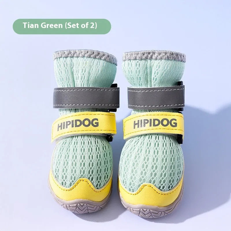 Cartoon style summer dog shoes in Bondi Blue colour with breathable anti-scald design for paw protection