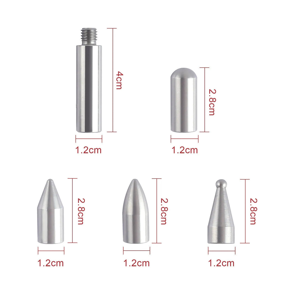 Three alloy steel hook crowbars for car dent repair in a professional tool set