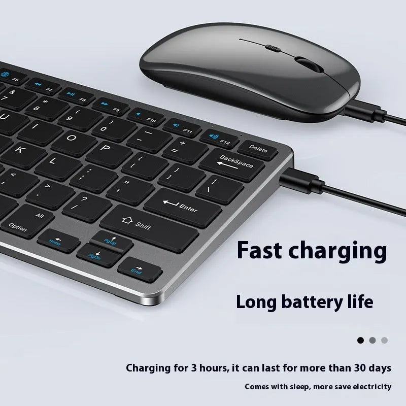 Ultra-thin wireless keyboard and mouse combo set in black colour with protective keyboard cover and wireless receiver