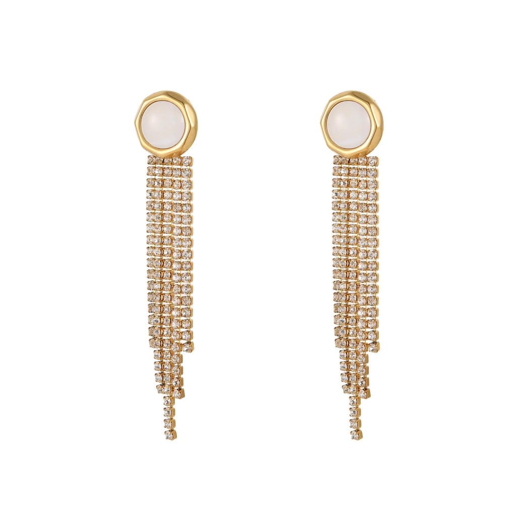 Women's stainless steel earrings with gold plated heart and star shapes in an irregular geometric design.