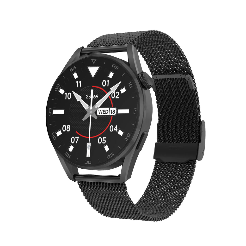 Smart watch with Bluetooth call and QR scanning on 1.3 inch IPS touchscreen display with metal wristband