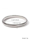Women's gold elastic titanium steel bracelet with exaggerated vertical stripe ring pattern