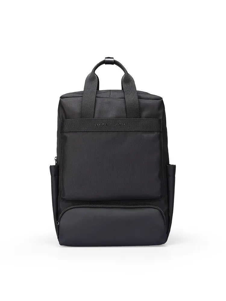 Elegant black computer backpack with 20-35L capacity and multiple storage compartments
