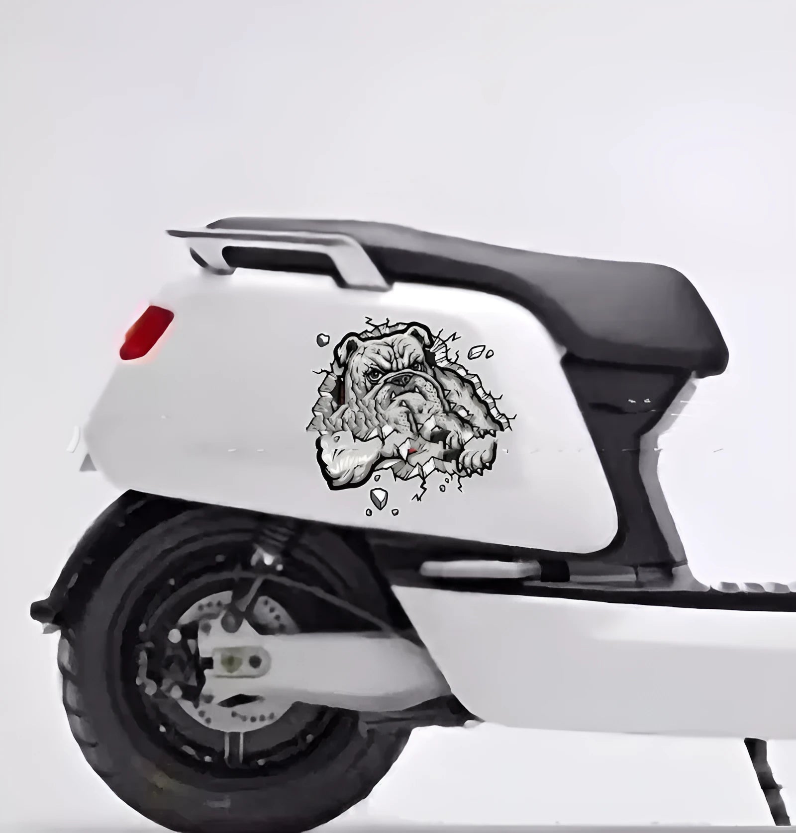 Square grey dog pattern motorcycle decorative sticker with customisable dimensions