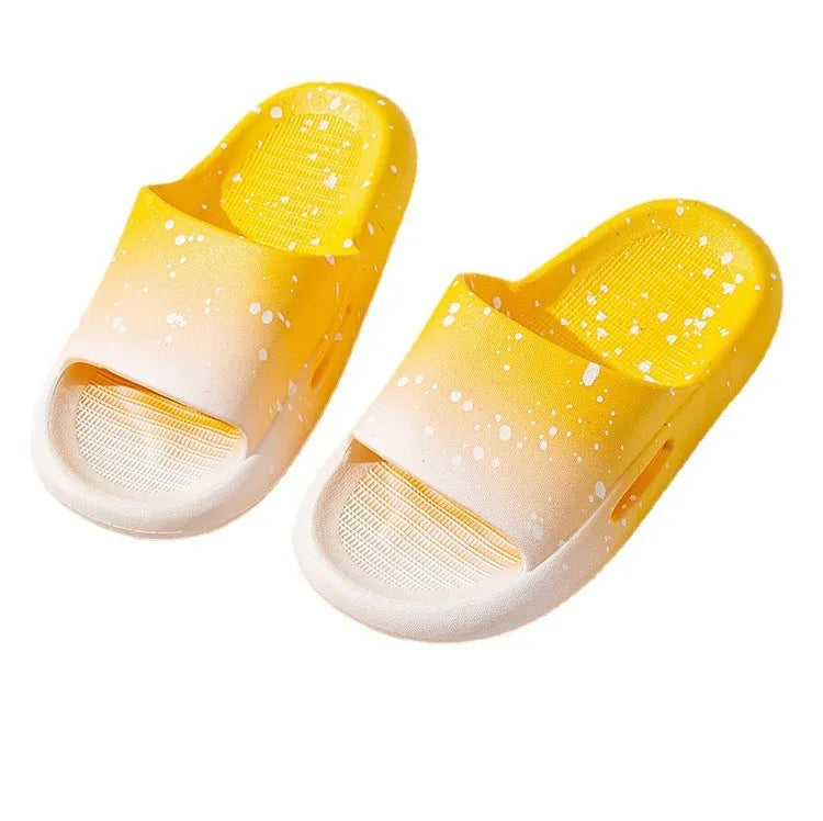 Gradient coloured PVC summer slippers for children with non-slip soles
