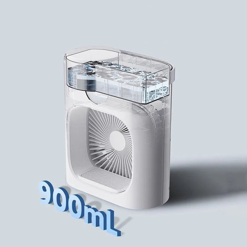 White USB refrigeration air conditioner fan with brushless motor and timing screen display
