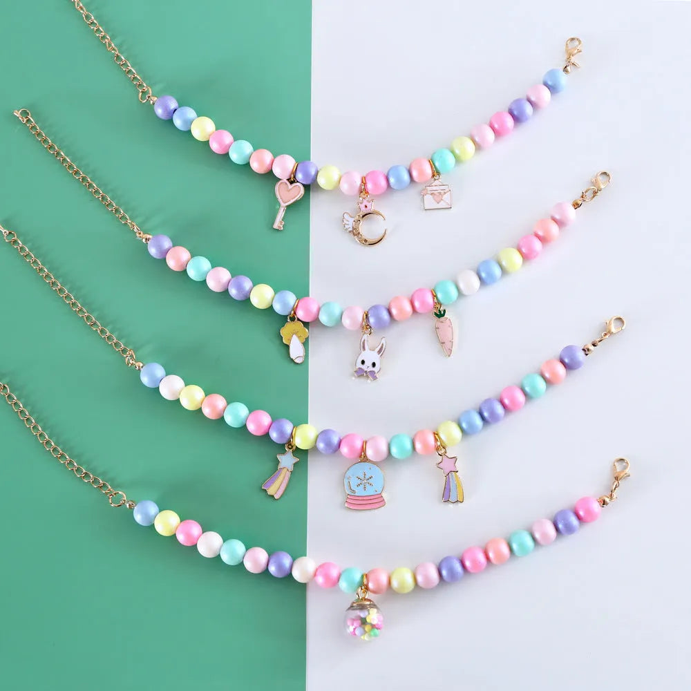 Colourful macaron-themed resin pet jewellery set with adjustable collar and bracelet for dogs and cats