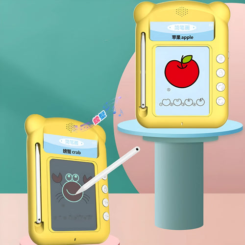 Yellow ABS bilingual early education learning machine with educational cards