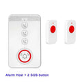White voice emergency alert device with central buzzer and three wireless emergency buttons for elderly care