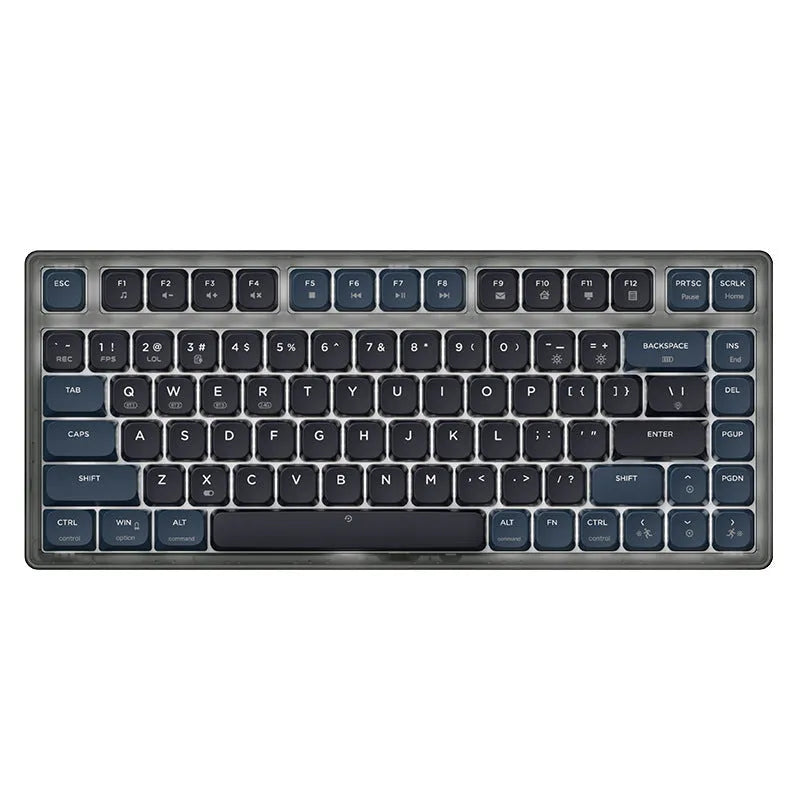 AJAZZ AK832PRO mechanical keyboard with colour screen showing settings display