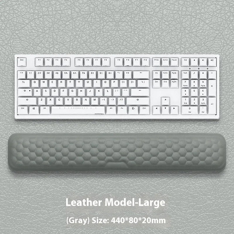 Memory cotton wrist pad for computer use in black or grey with cloth or leather options