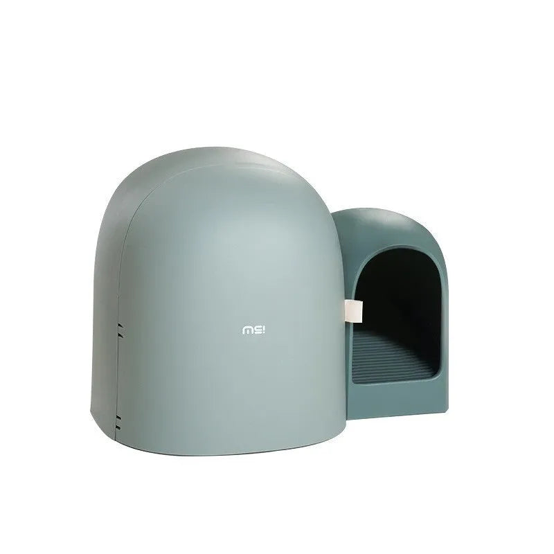 Oversized enclosed cat litter box in ABS plastic measuring 67.7cm long by 49cm wide by 50cm high