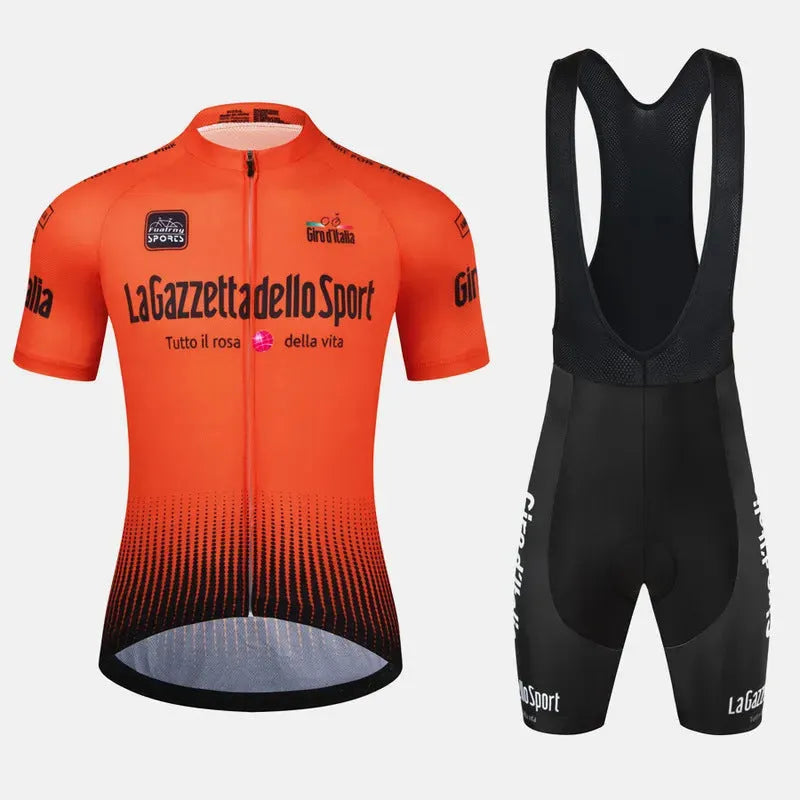 Men's patterned cycling suit with short sleeves for road biking in summer