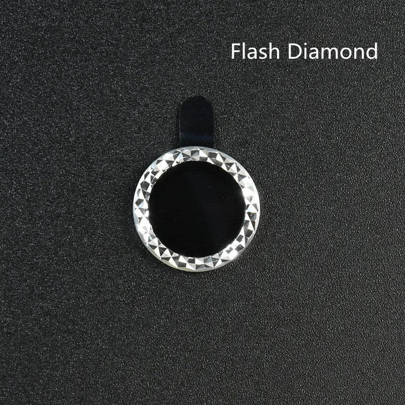 iPhone camera lens protection film with aluminium alloy ring and diamond pattern tempered glass.