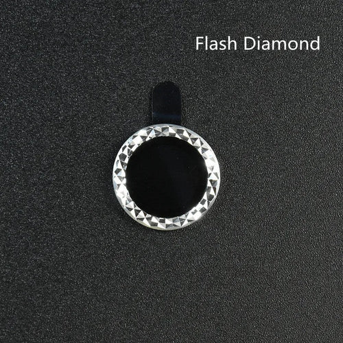 iPhone camera lens protection film with aluminium alloy ring and diamond pattern tempered glass.