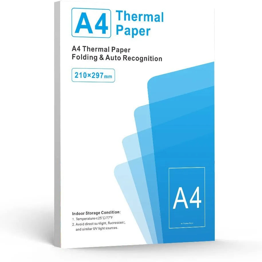 White thermal A4 printing paper sheets with quick-drying thermosensitive coating for office use