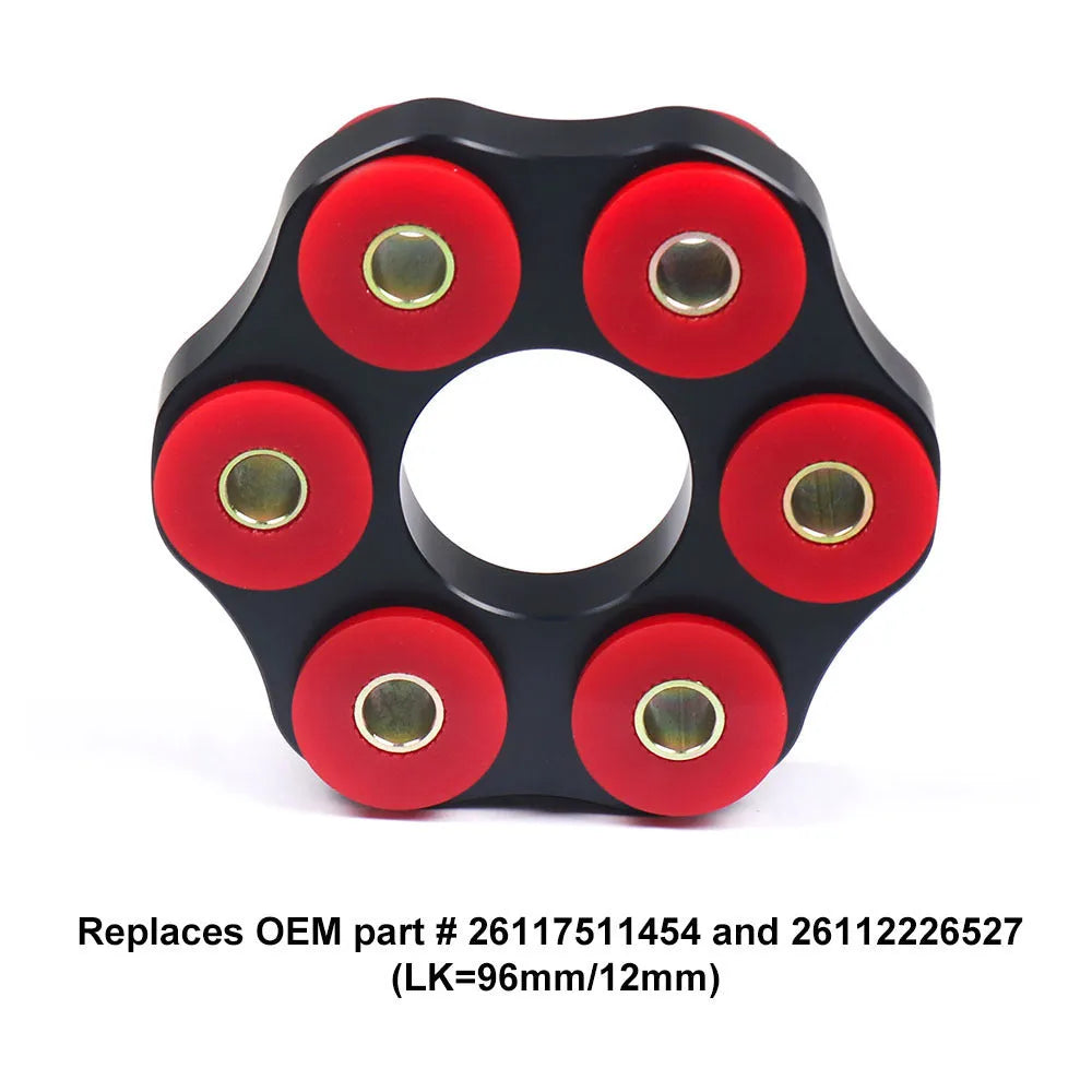 Red polyurethane aluminium drive shaft connecting plate bracket for BMW vehicles with included transmission shaft