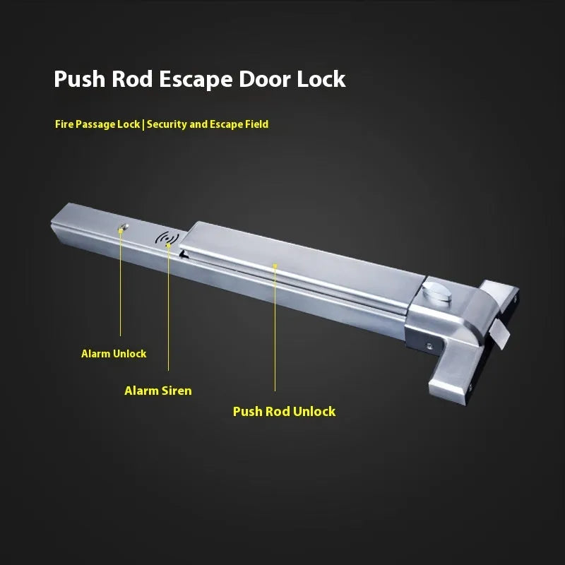 Stainless steel fire door push lock with external handle for 65cm doors
