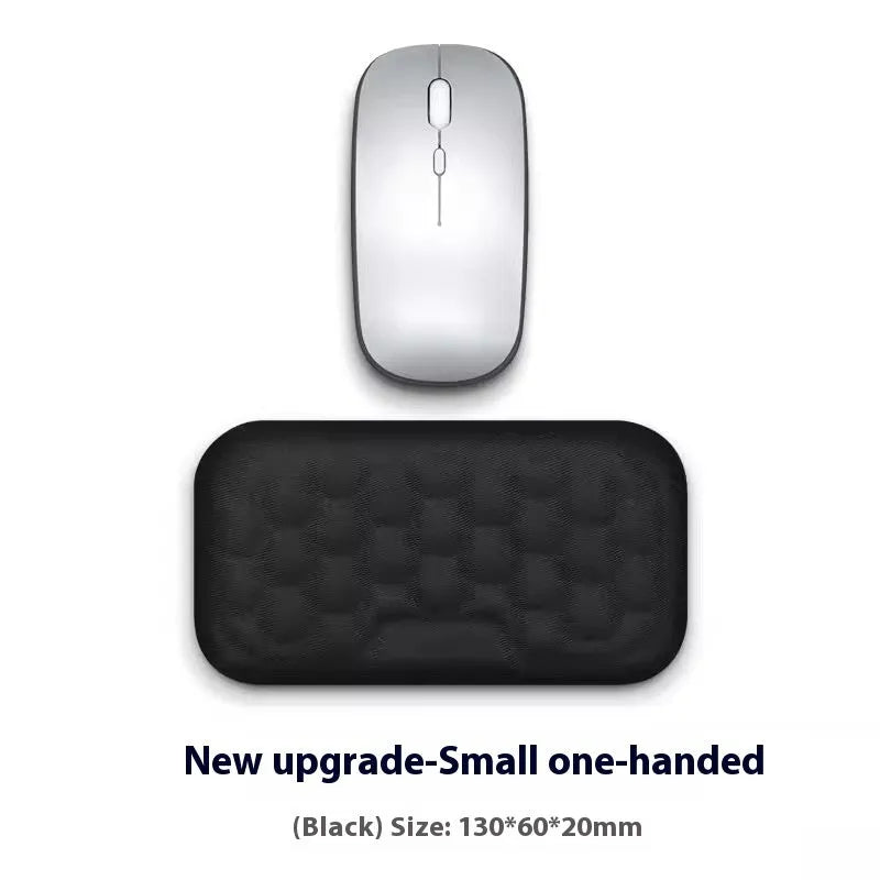 Memory cotton wrist pad for computer use in black or grey with cloth or leather options