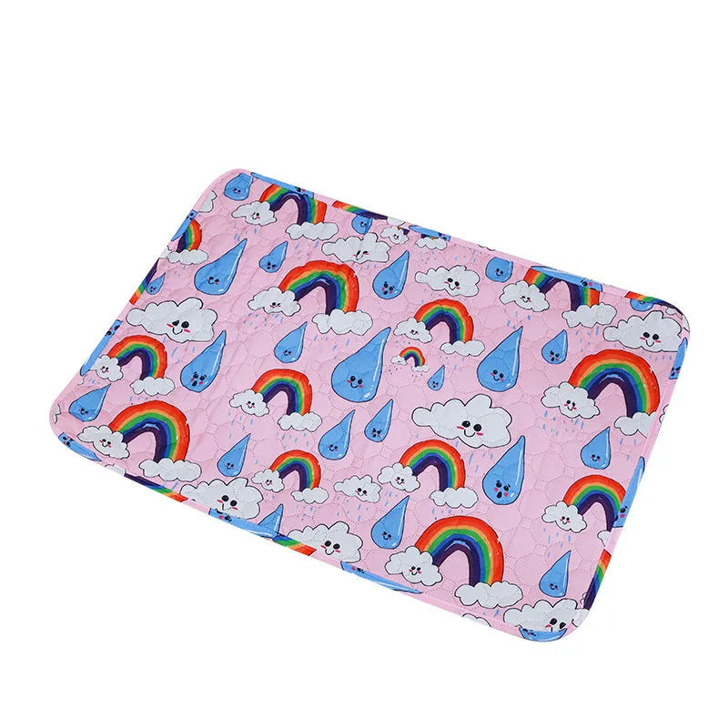 Reusable washable pet urine pad with animal pattern and waterproof gasket construction