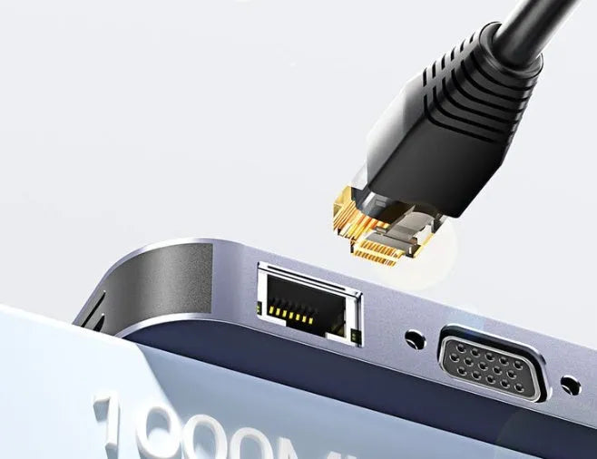 11-in-1 USB-C expansion dock with Gigabit Ethernet port and multiple connectivity interfaces