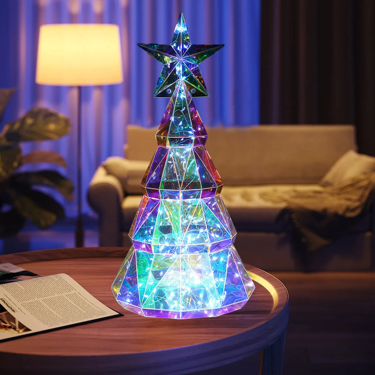 Colourful cartoon Christmas tree light decoration measuring 14.5x4.8x20cm