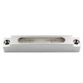 Metal and glass miniature precision spirit level for machine tools, showing 132mm length.