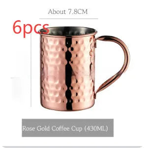 Stainless steel Moscow mule cup with copper plating in metallic finish