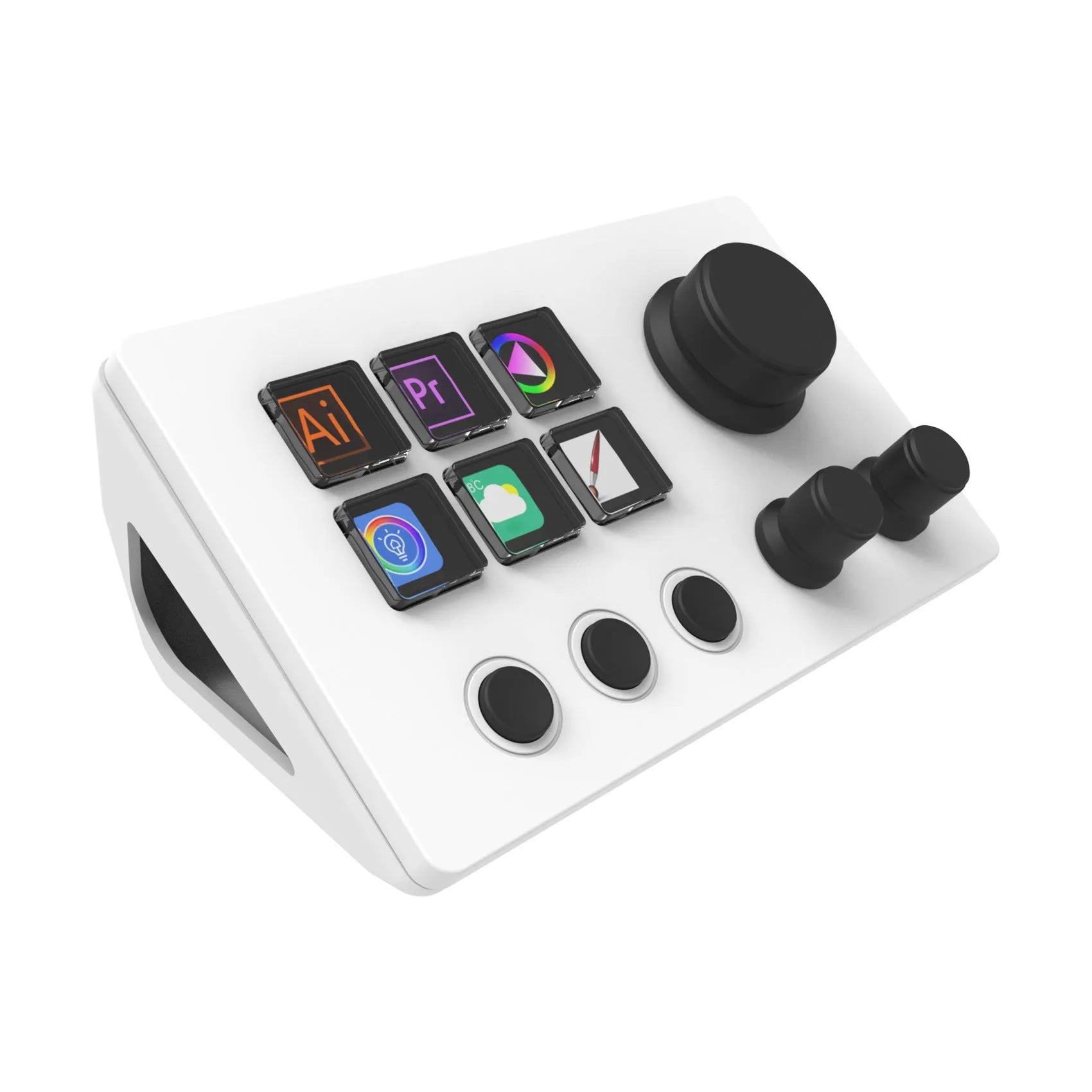Visual Keyboard N3 white and black numeric keypads with data cable and bracket.