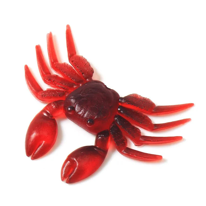 PVC crab fishing lure in brown and red colour options measuring 8cm for bottom-feeding fish