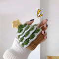 Green knitted Christmas tree Bluetooth headset case for AirPods with hook