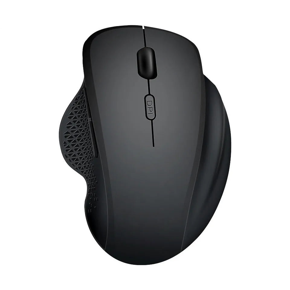 Grey or black self-charging wireless mouse with USB cable for laptop computers