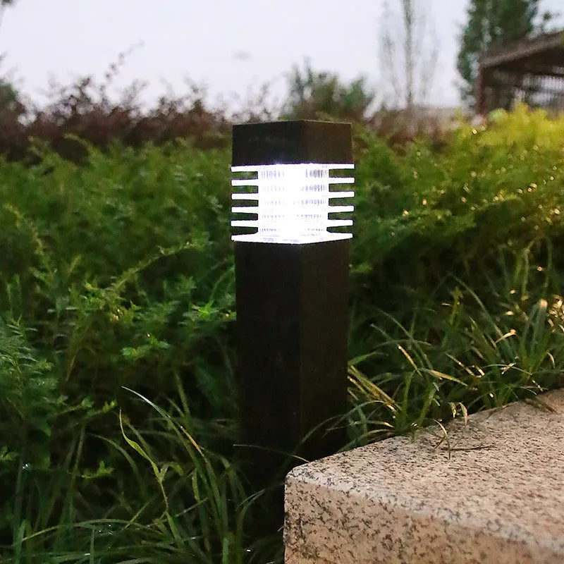 Solar lawn ground lamp with cuboid shape for courtyard garden lighting