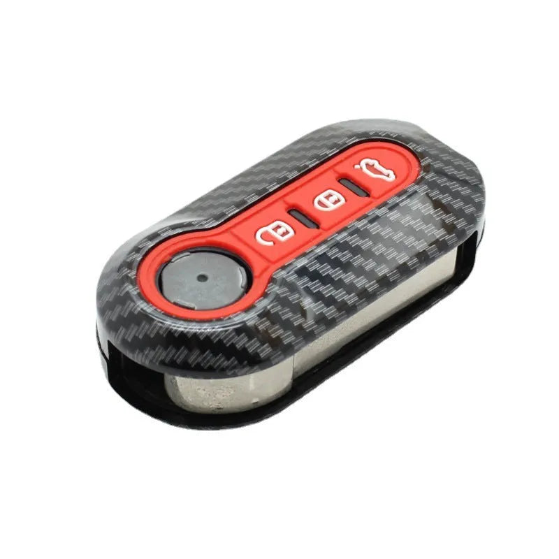 Fiat 500 Boyue Ottimo Viaggio car remote key case in ABS plastic showing black, dark blue, and red colour options