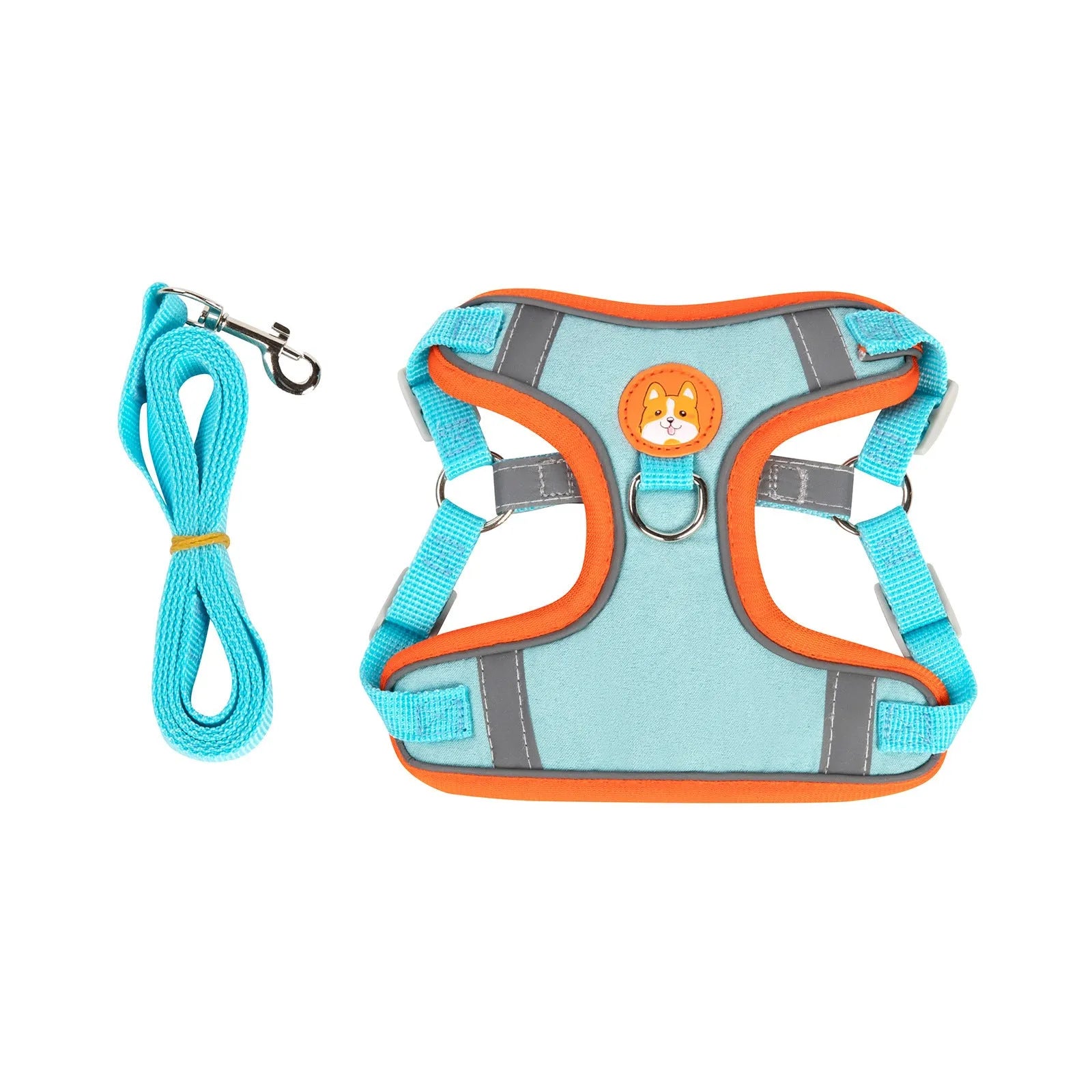 Adjustable rope dog harness in six colours with chest strap for pet control