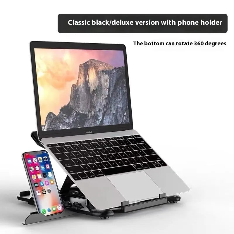 ABS plastic laptop cooling bracket 300x200mm in black or white with optional rotating base
