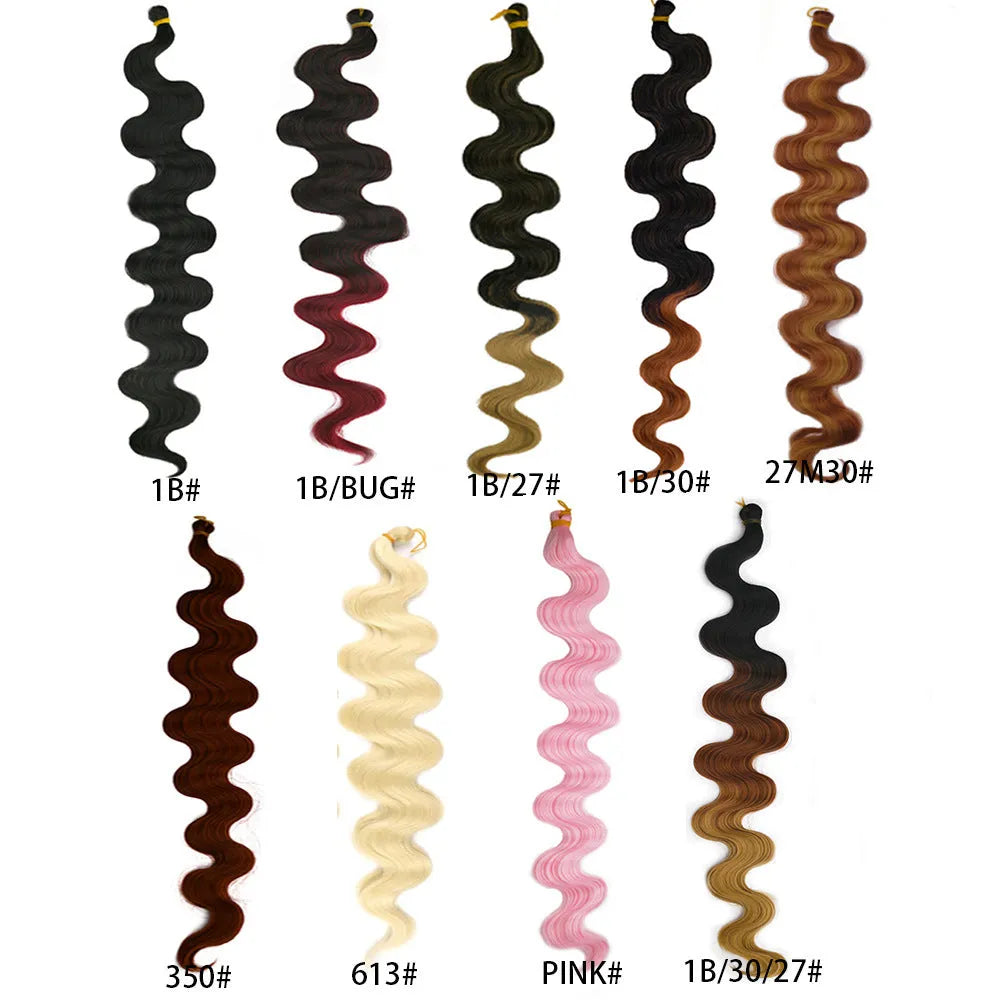 24-inch wine red big wave synthetic wig with braided texture on display