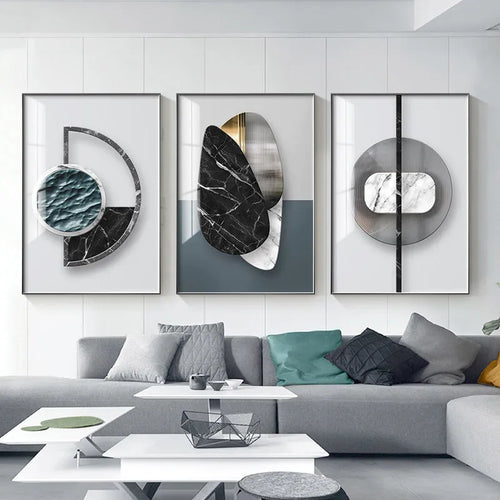 Abstract geometric pattern canvas wall painting in multiple size options