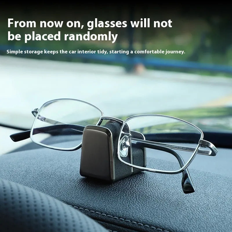 Zinc alloy car dashboard sunglasses clip with leather finish in choice of colours