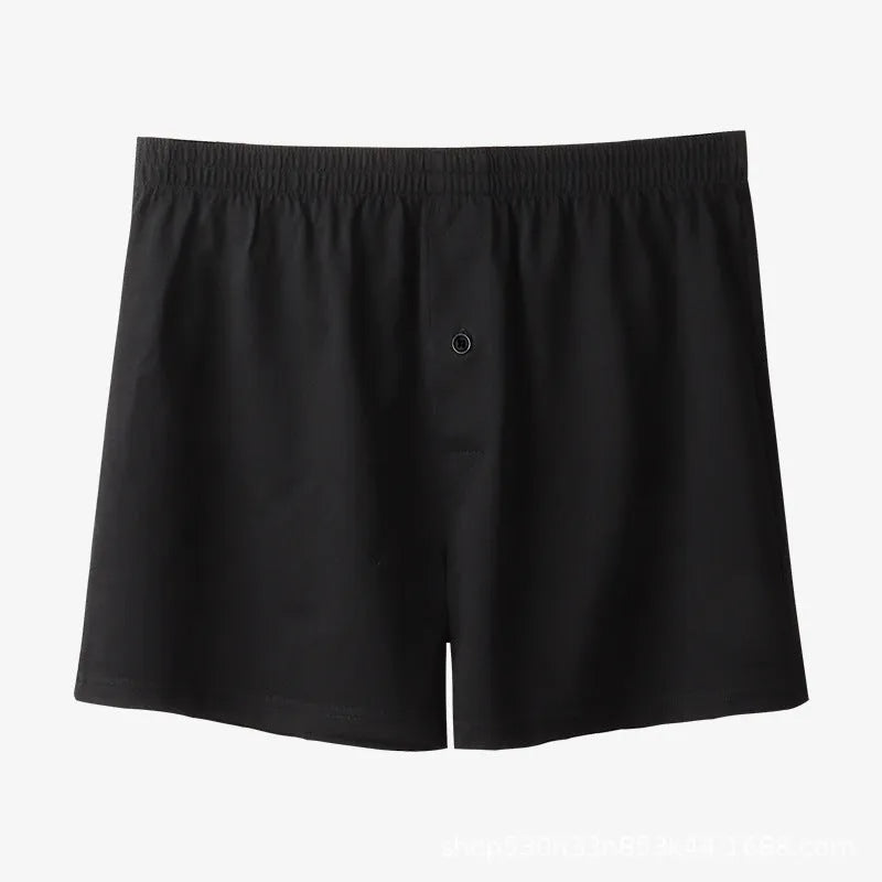 Men's light gray pure cotton high waist loose boxer shorts laid flat