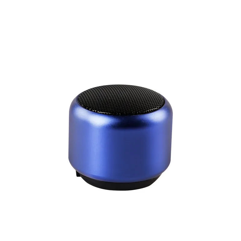 Portable mini Bluetooth speaker in black, blue, gold, or pink colour with compact design