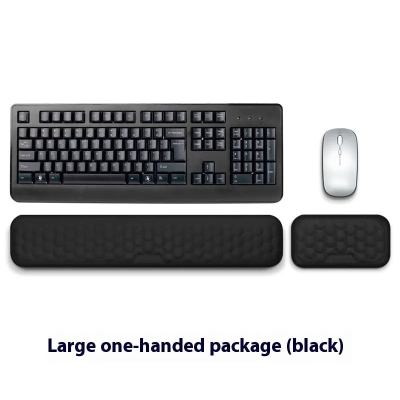 Memory cotton wrist pad for computer use in black or grey with cloth or leather options