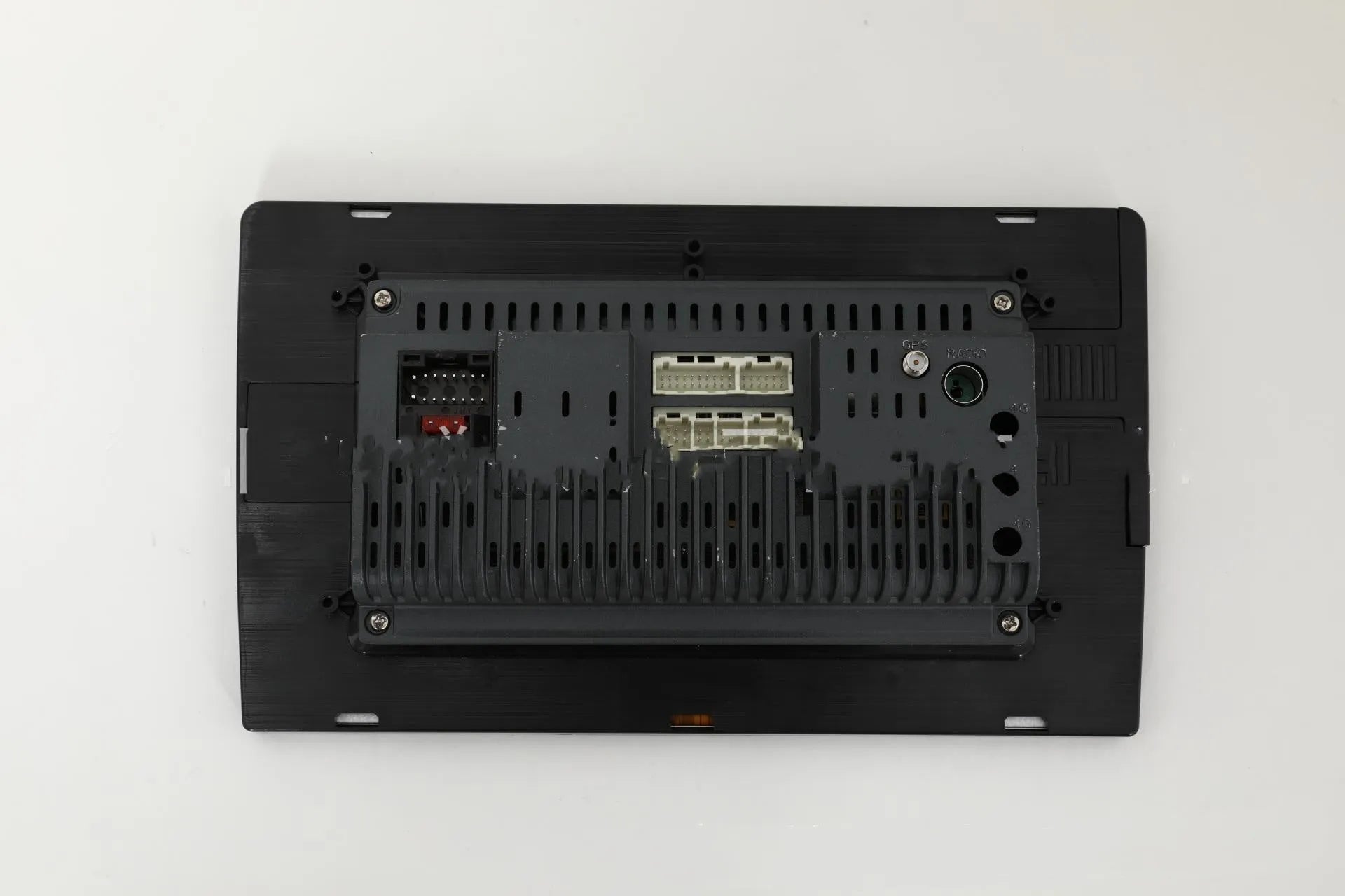 10.1 inch Android car stereo with trapezoidal panel and touchscreen display