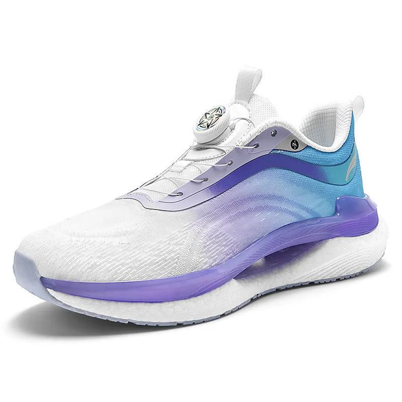 Men's high-top mesh running shoes in cotton candy colour with composite sole