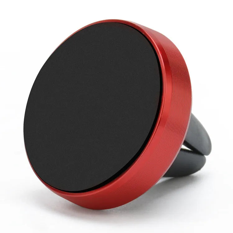 Magnetic car air vent mobile phone holder in rose gold, showing clip and magnet