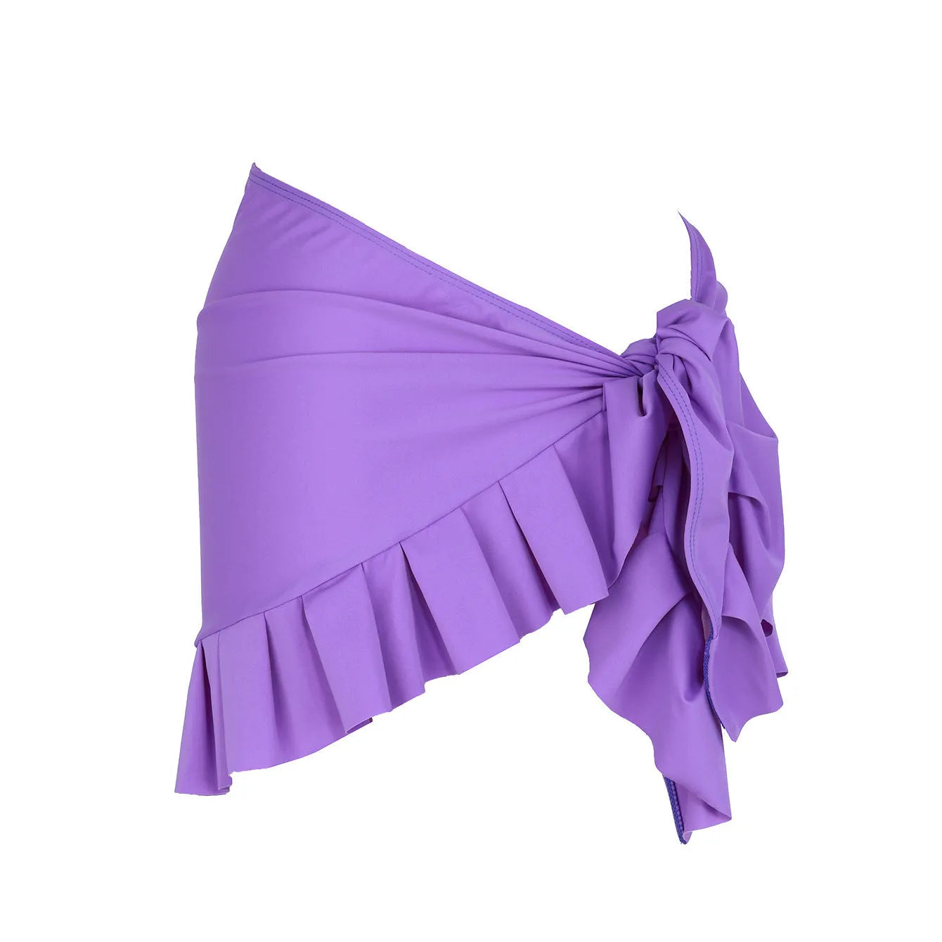 Single-shoulder high waist one-piece swimsuit for women in solid colour.