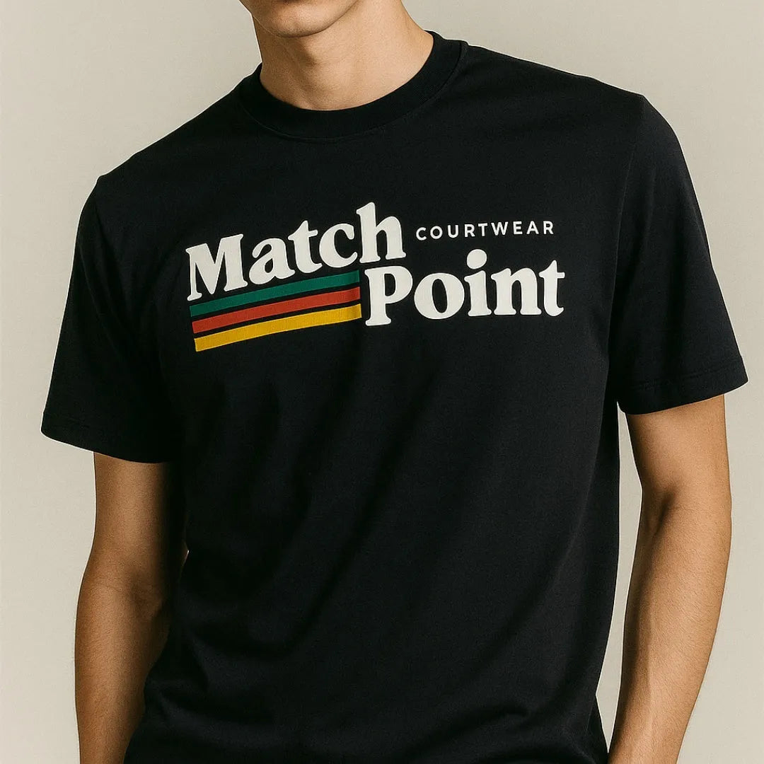 Black men's T-shirt with 3D digital printed pattern, round neck and short sleeves