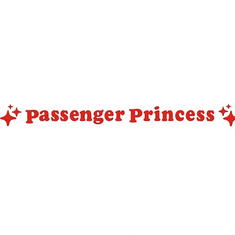 12.5 cm circular Passenger Princess decorative sticker for car rearview mirrors in reflective colours.