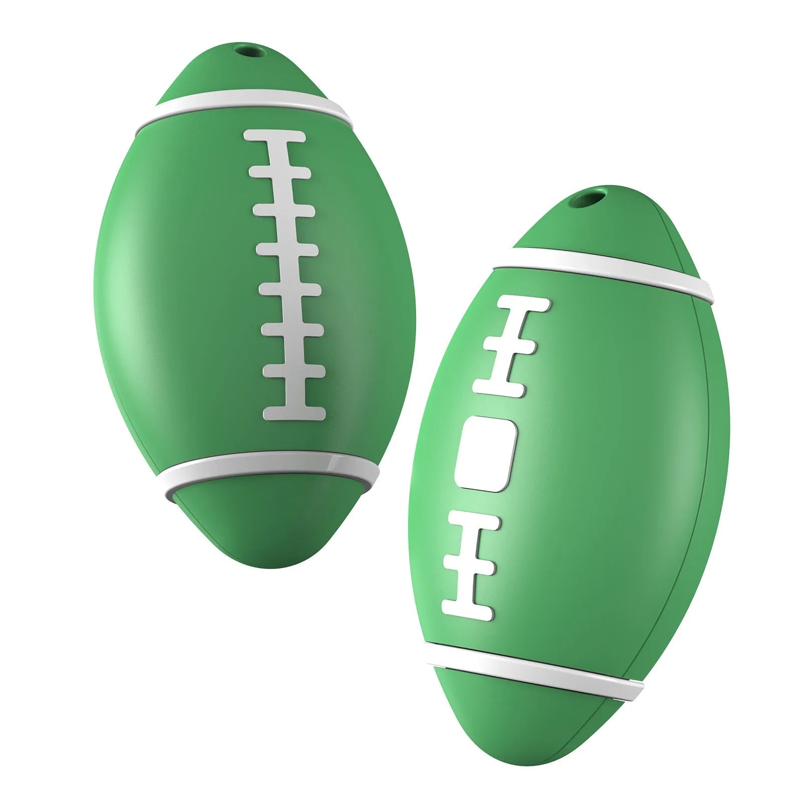 F06 Rugby anti-loss alarm device in black, brown, or green with 31.8mm rugby-shaped ABS plastic housing